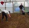 Mark and Richard breaking up the soil and making a good deep double-dug tilth