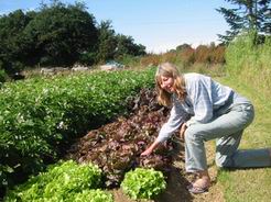 Val with lettuces
